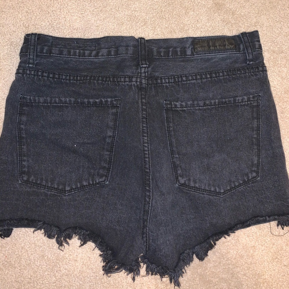 Black denim shorts